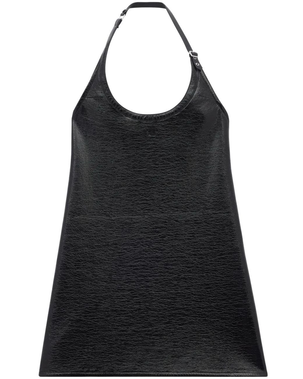 Courreges Black Buckle-Detail Halterneck Minidress