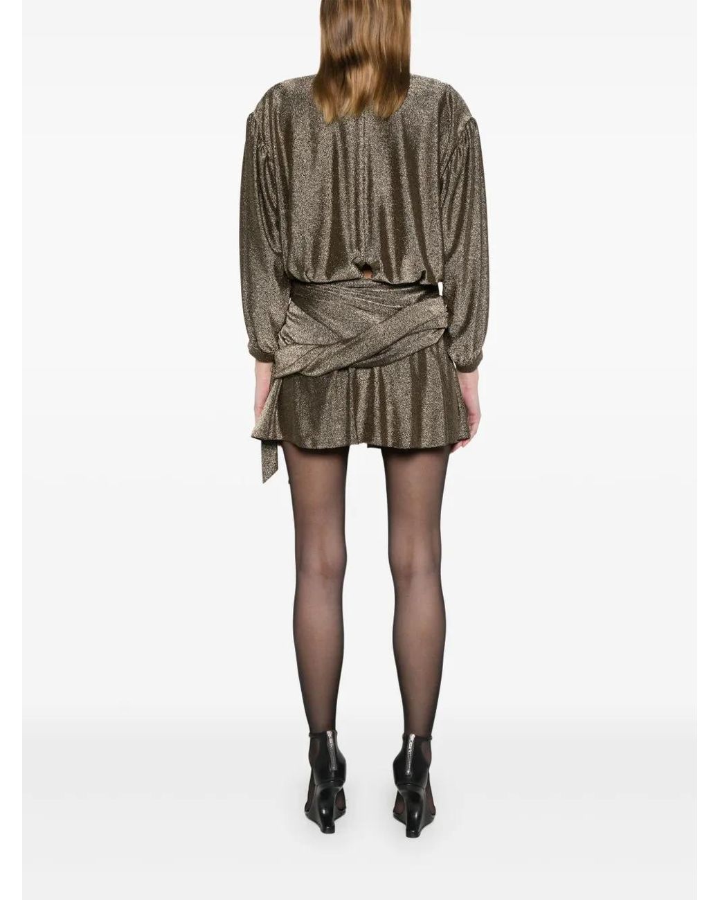 Balenciaga Gray Robe Courte Pailletée À Design Drapé
