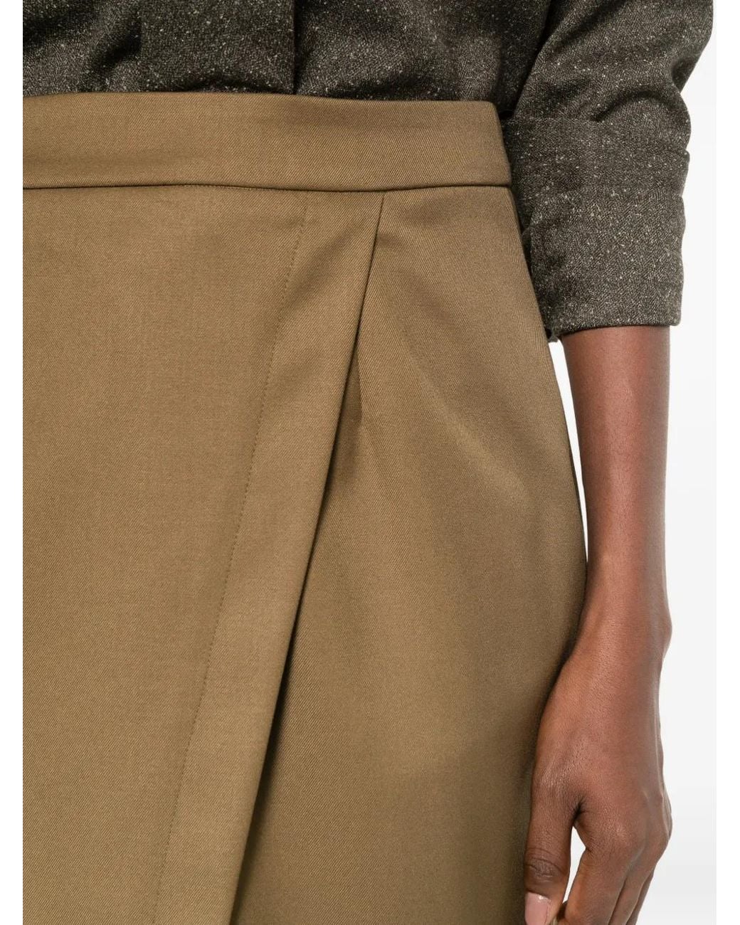 Manuel Ritz Natural Zip-Fastening Midi Skirt