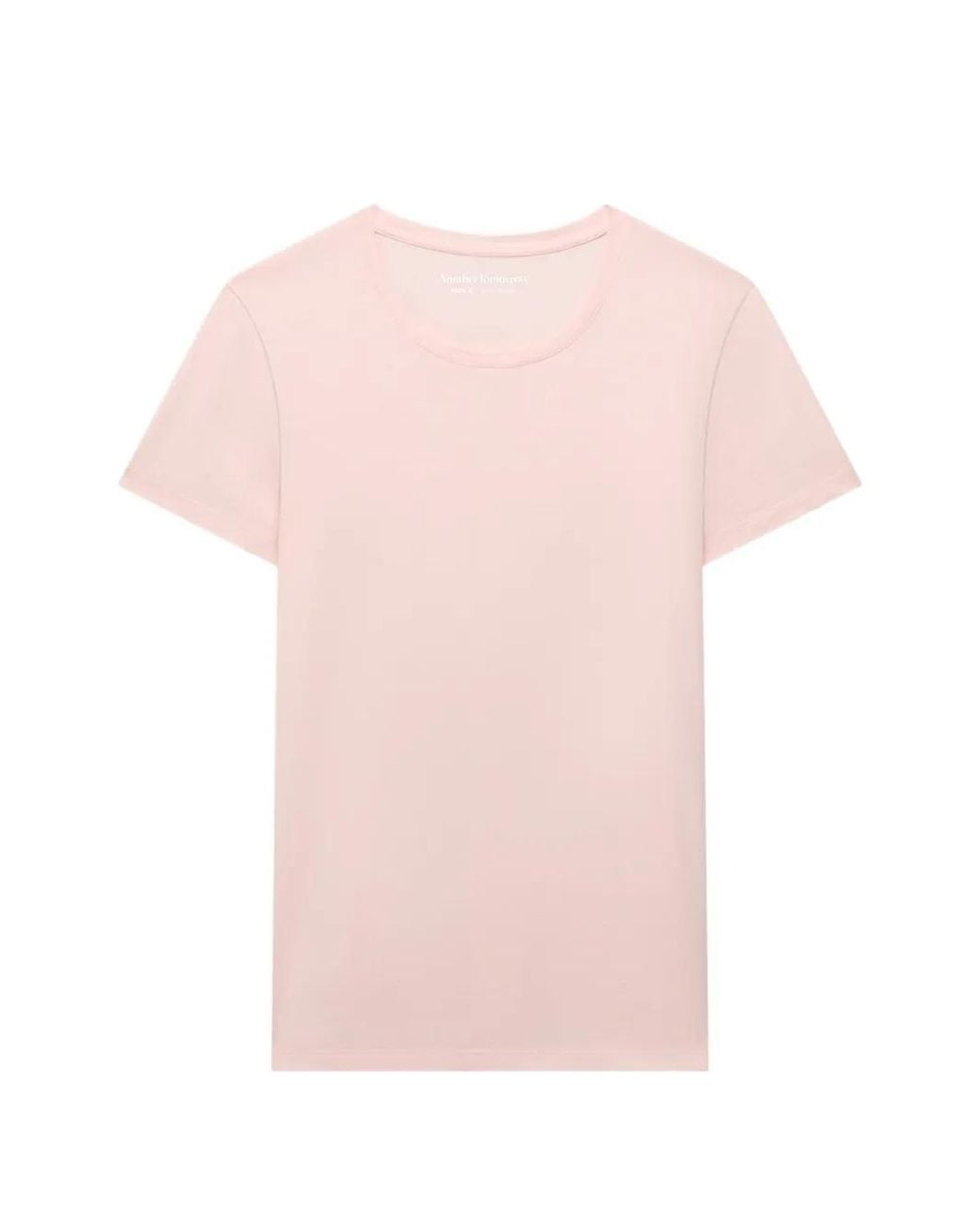Another Tomorrow Pink Crew-Neck T-Shirt