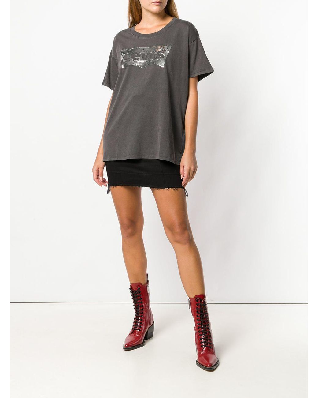 Levi's Sequin Logo T-shirt in Black | Lyst