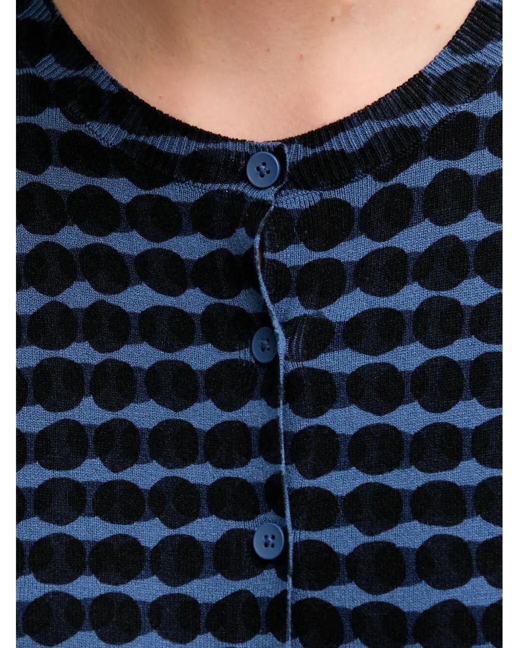 Benetton Blue Patterned Button Cardigan