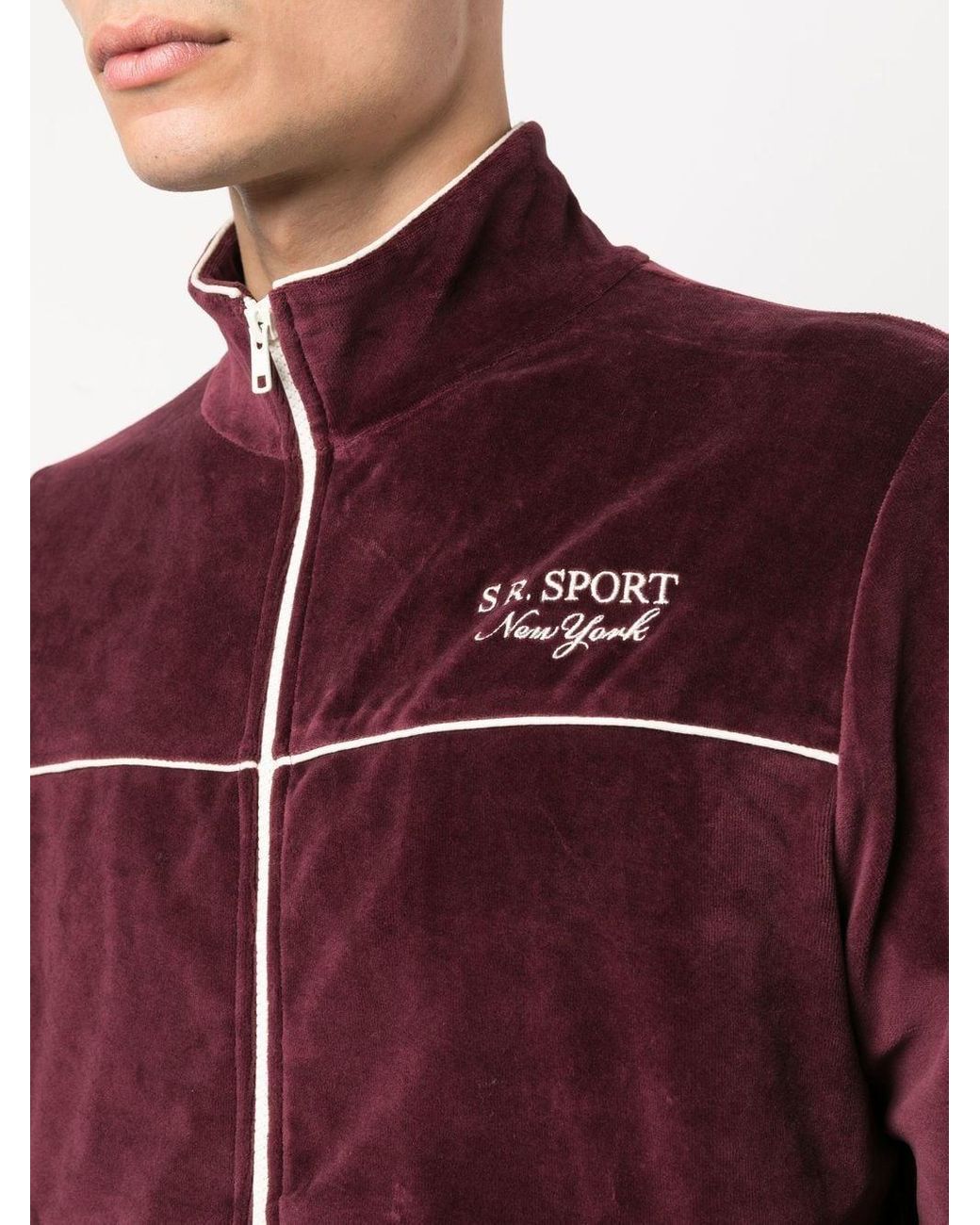 Sporty & Rich Sr Sport Velour Track Jacket in Purple | Lyst