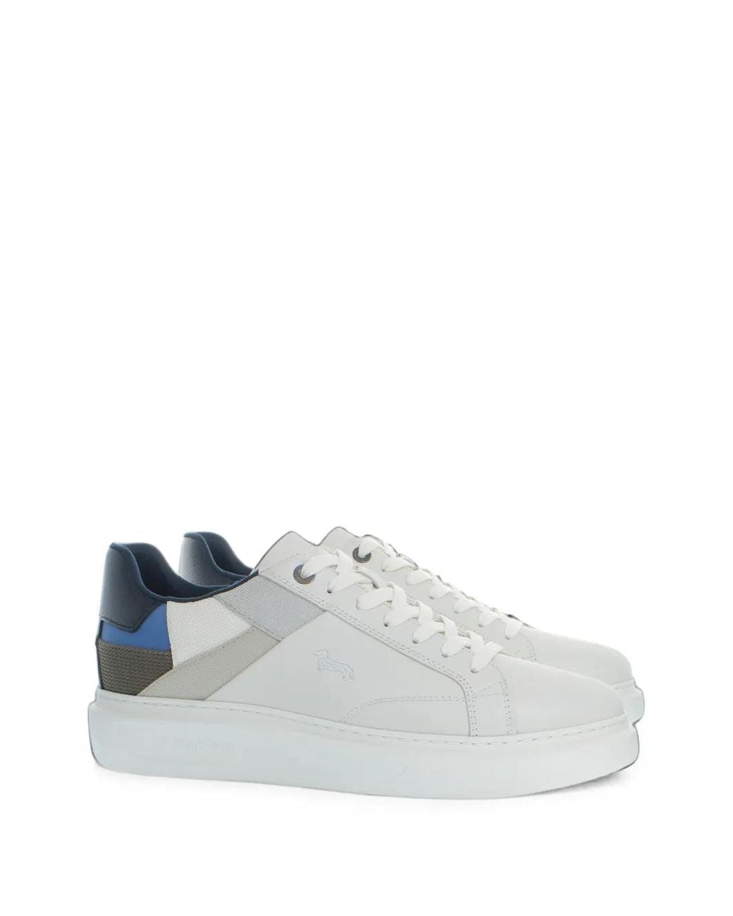 Harmont & Blaine White Panelled Logo-Embroidered Sneakers for men