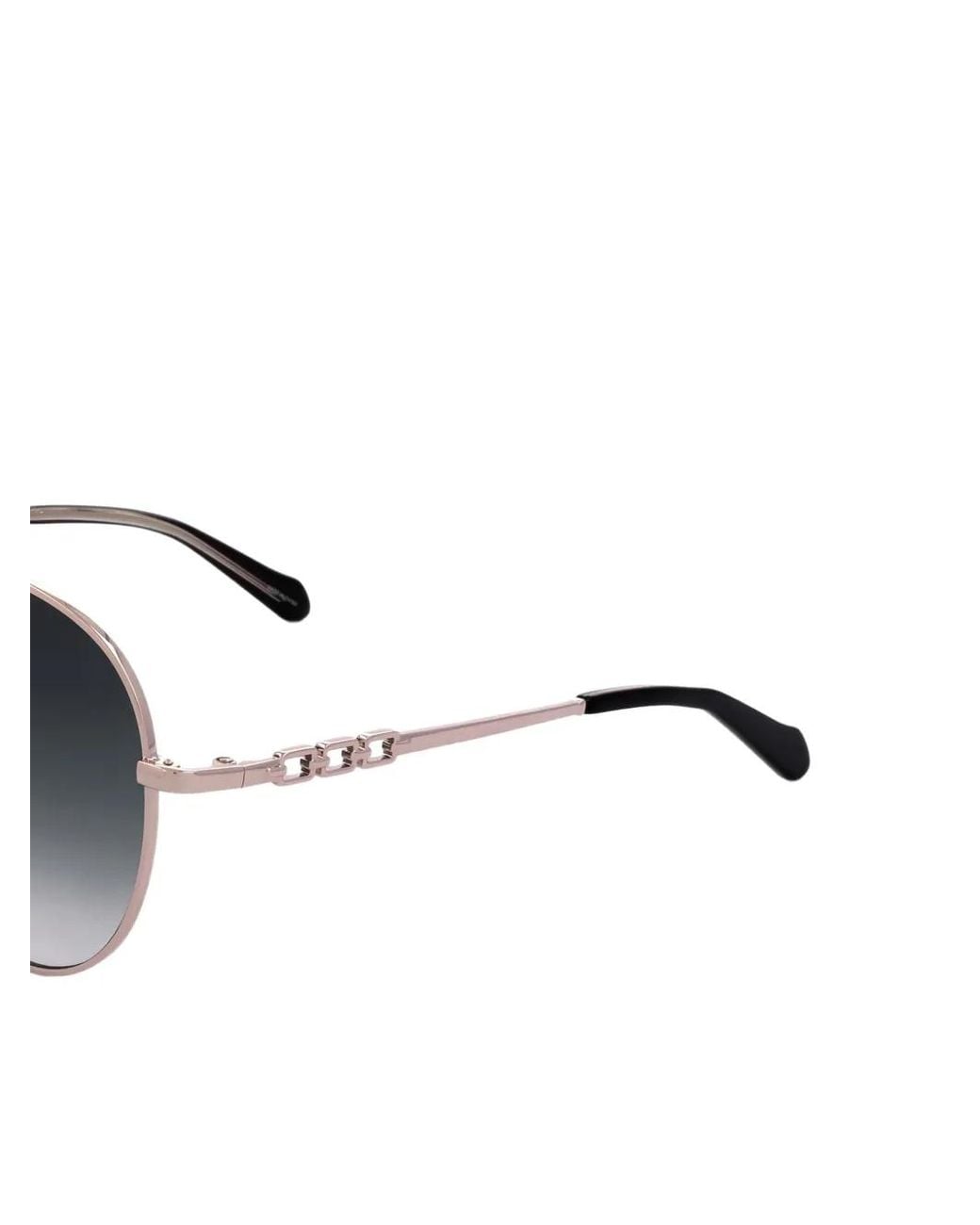 Fossil White Pilot-Frame Chain-Link Sunglasses