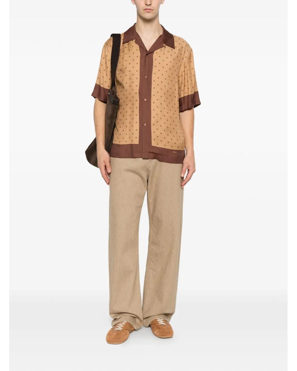 Sandro Natural Monogram-Pattern Shirt for men