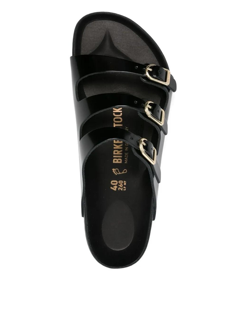 Birkenstock Black Florida Fresh Triple-Buckle Leather Sandals