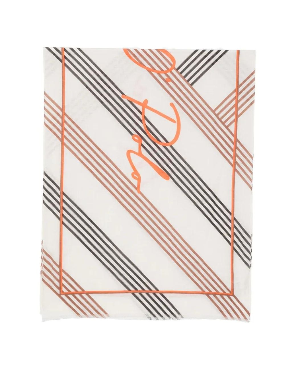 Sciarpa A Righe Con Logo di Marc O' Polo in White