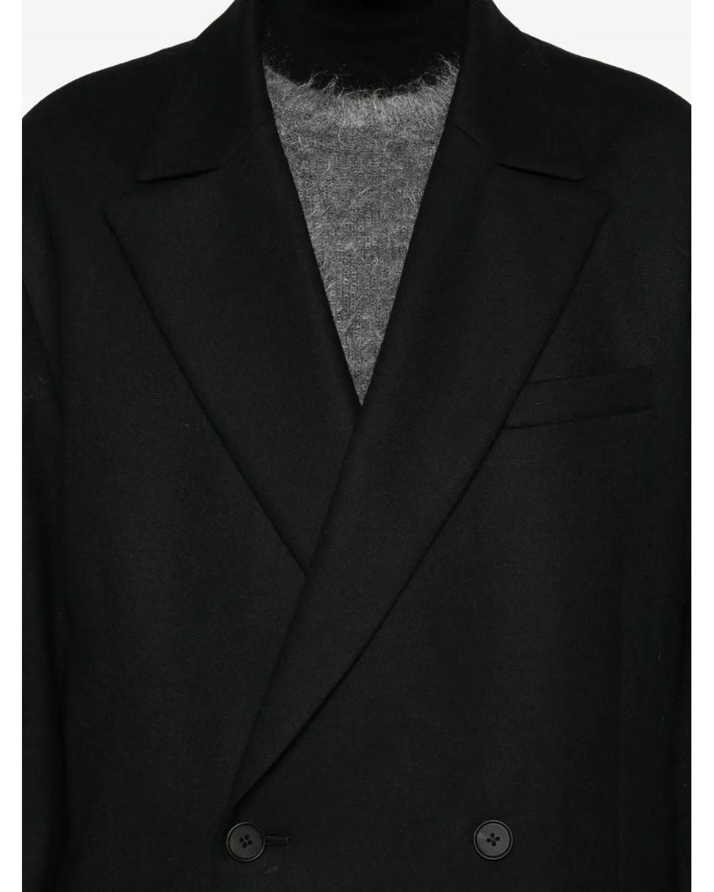Ssstein Black Double-Breasted Oversized Blazer for men