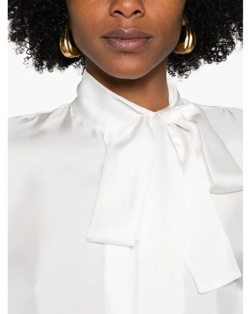Blanca Vita White Campanula Silk Shirt