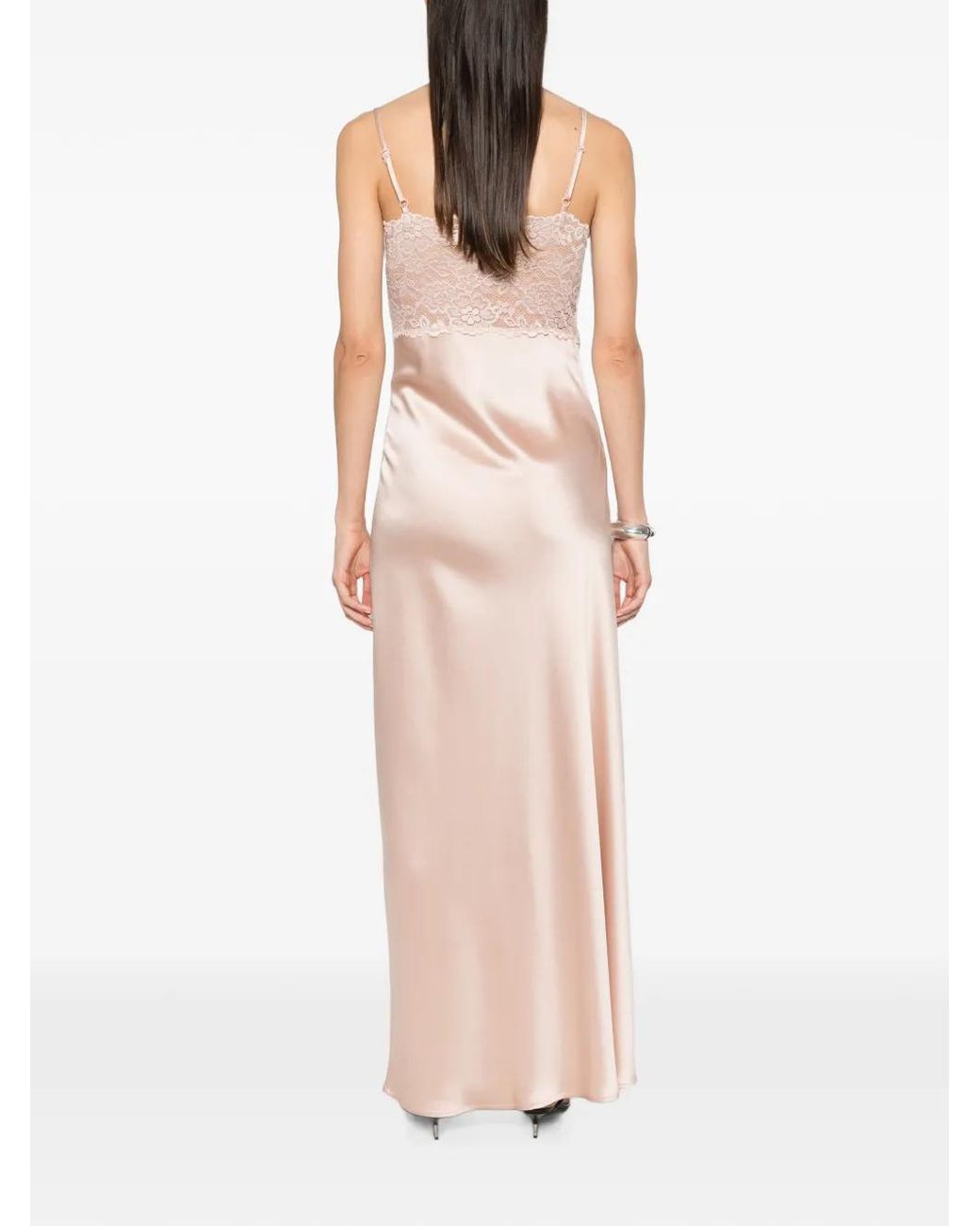 AYA MUSE White Myra Lace-Panel Maxi Dress