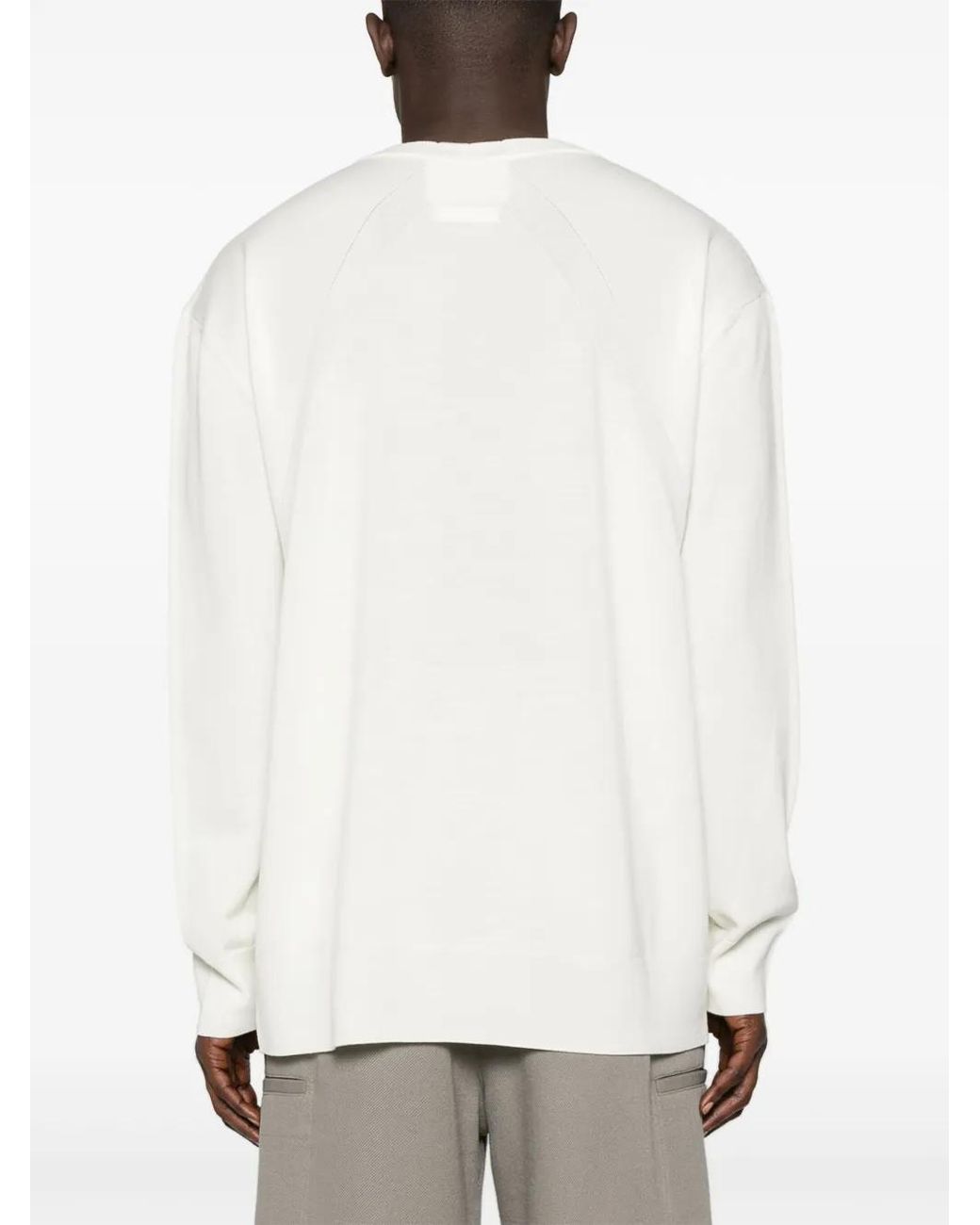 Jil Sander White Fine-Ribbed Wool Jumper for men