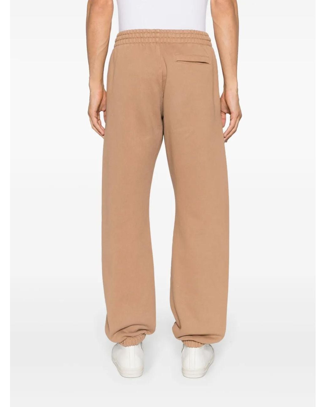 M I S B H V Natural Logo-Print Cotton Track Pants for men