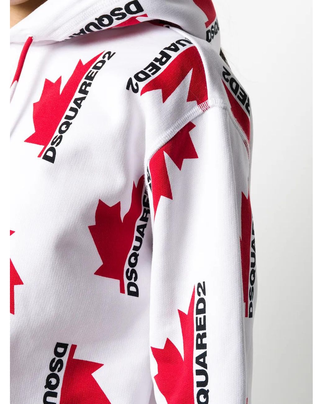 DSquared² White Loose-Fit Logo-Print Hoodie