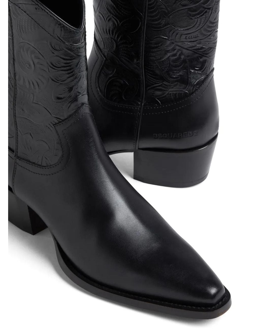DSquared² Black City Nights Cowboy Boots for men