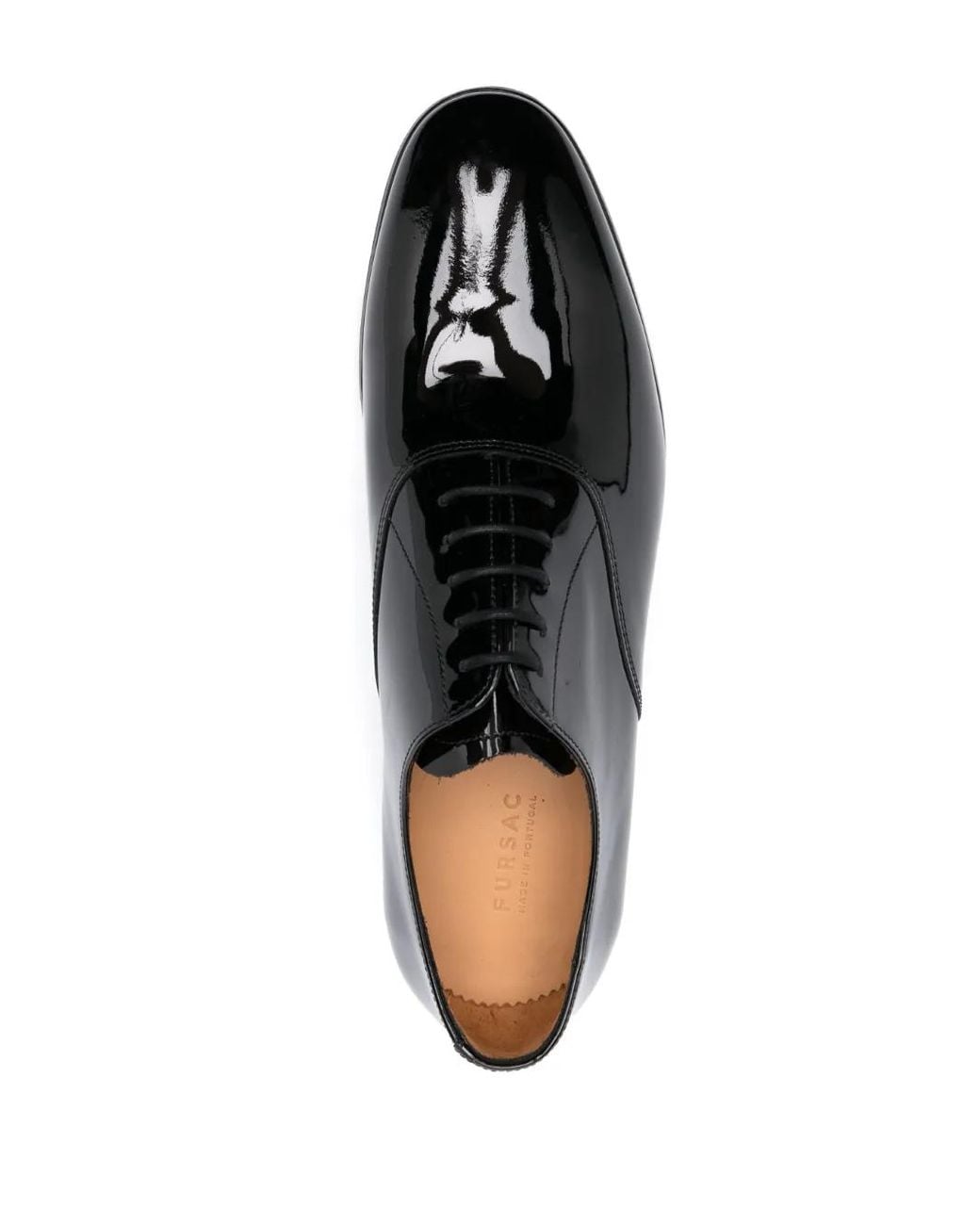 Fursac Black High-Shine Leather Derby Shoes for men