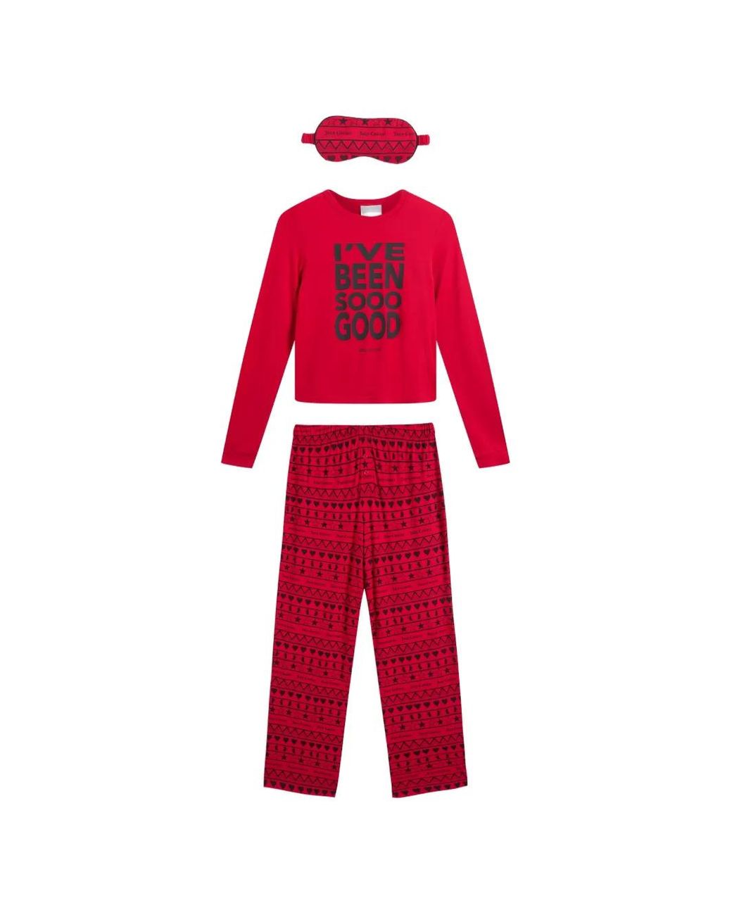 Juicy Couture Red Slogan-Print Graphic-Pattern Pajama Set