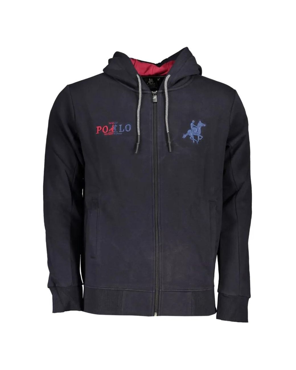 U.S. Grand Blue Hoodie Zippé À Logo Brodé for men