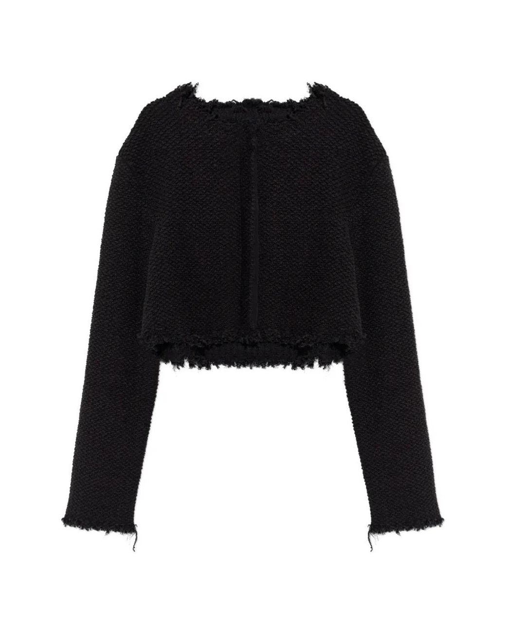 Jil Sander Black Cardigan À Bords Francs