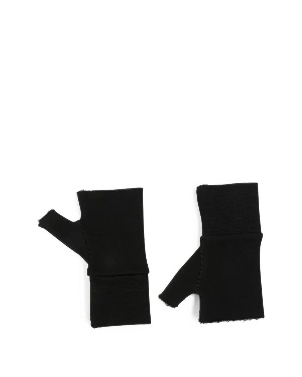 Thom Krom Black Raw-Edge Fingerless Gloves for men