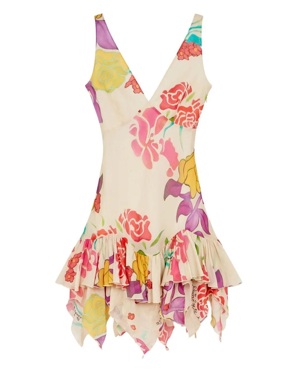 Donde Esteban Pink Floral-Print Mini Dress