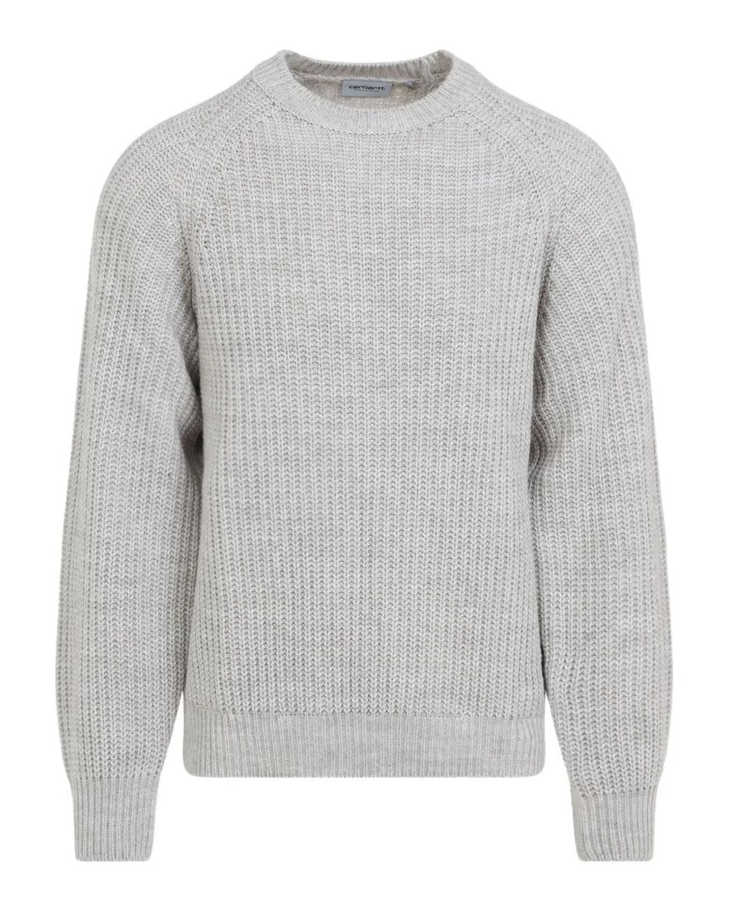 Carhartt Gray Firth Chunky-Knit Raglan-Sleeve Sweater for men