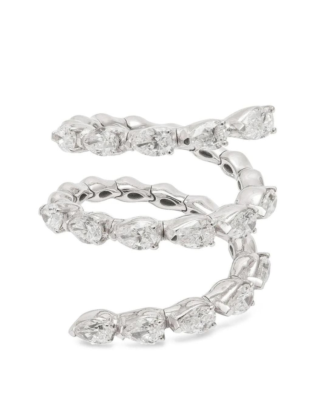 Zydo White Diamond Spiral Ring