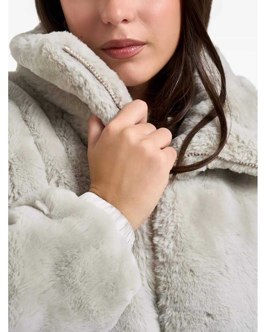 Save The Duck Gray Reversible Faux-Fur Jacket