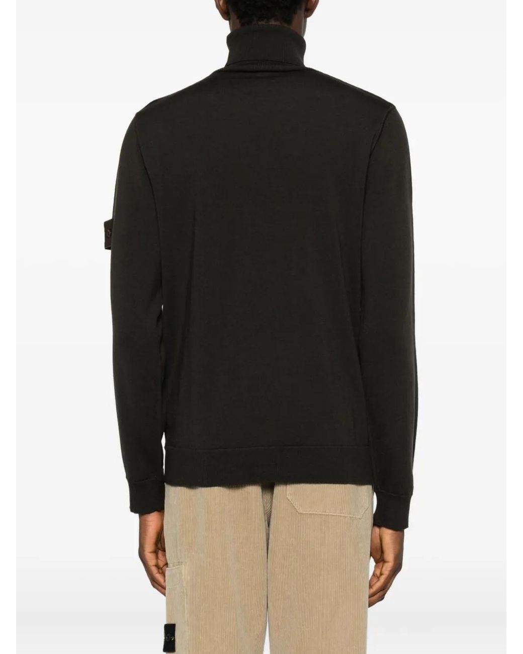 Stone Island Black Roll-Neck Sweater for men