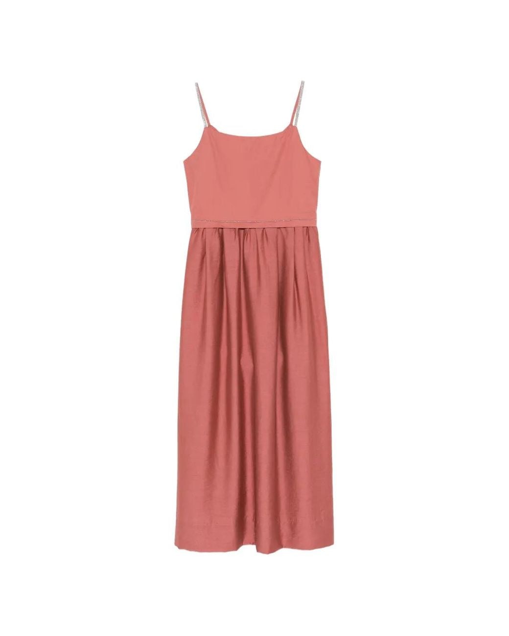 Peserico Pink Bead-Embellished Pleated Midi Dress