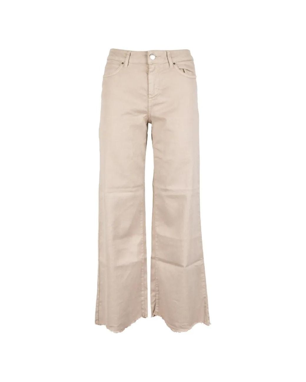 CIGALA'S Natural Raw-Edge Wide-Leg Jeans
