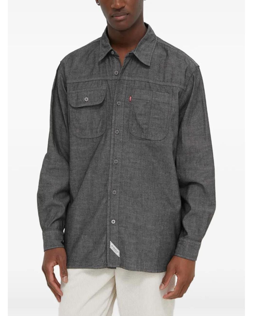 Levi's Gray Auburn Button-Down Denim Shirt for men