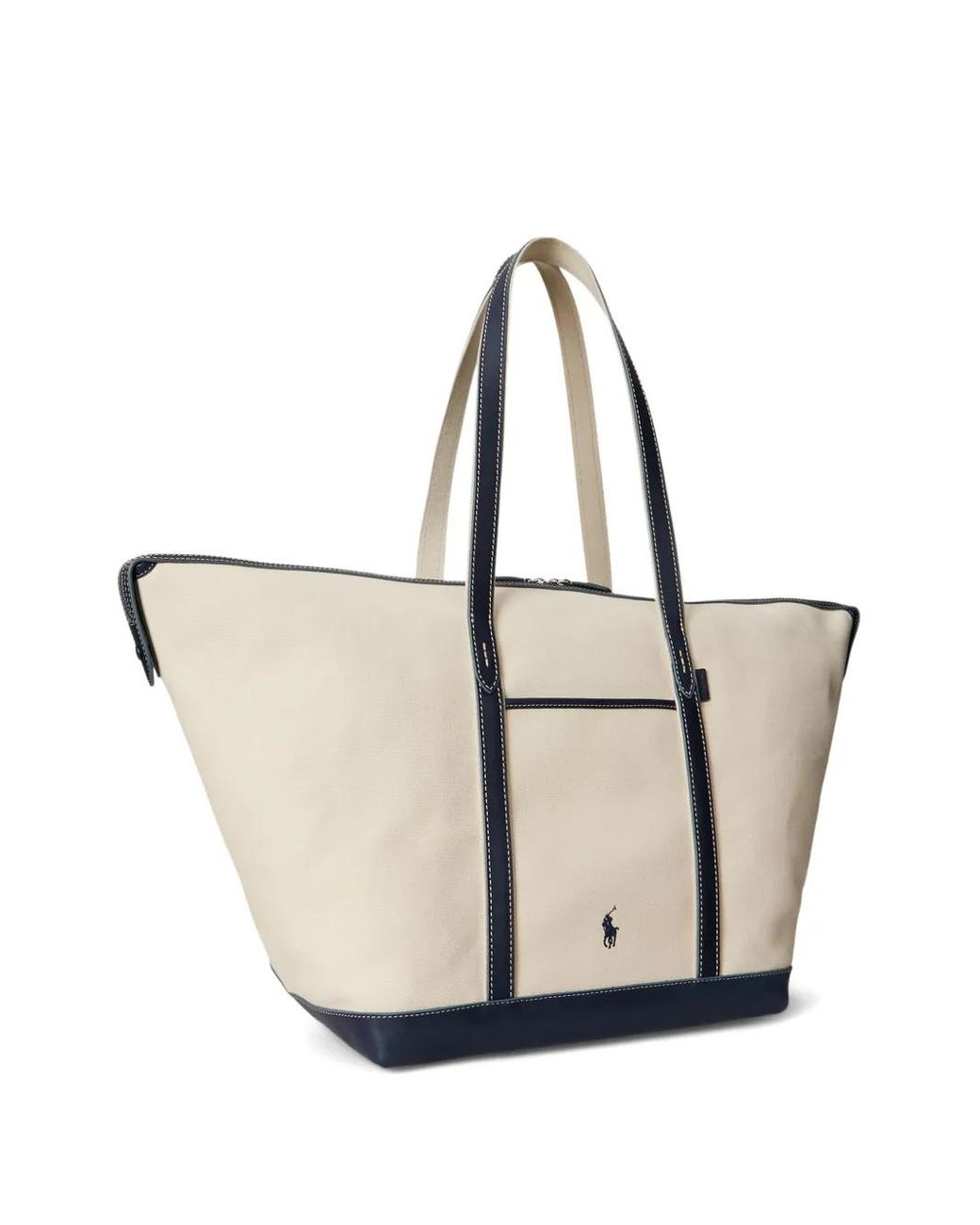 Polo Ralph Lauren Natural Bellport Leather-Trimmed Canvas Tote Bag