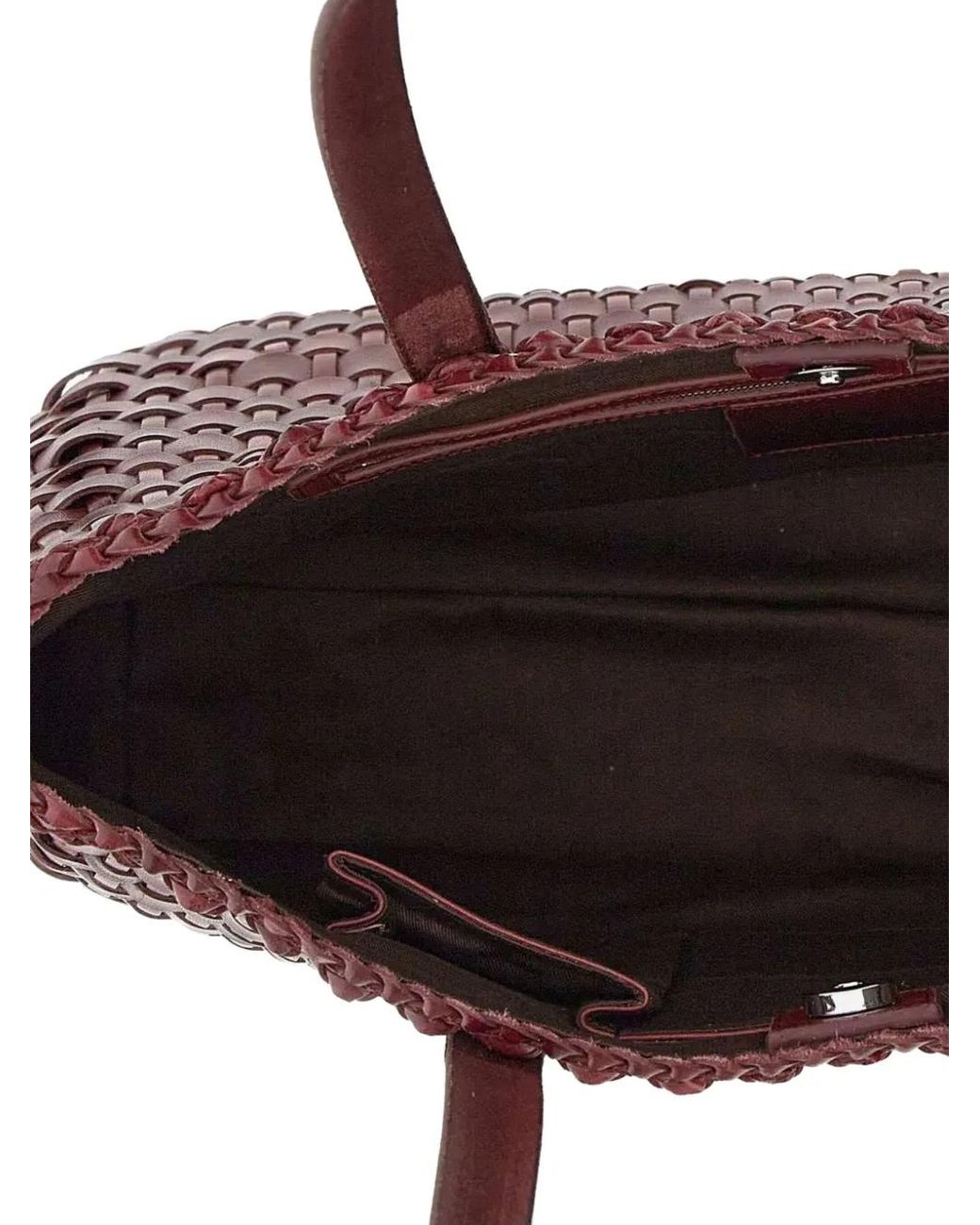 Dragon Diffusion Purple Salvage Woven Calf Leather Tote Bag