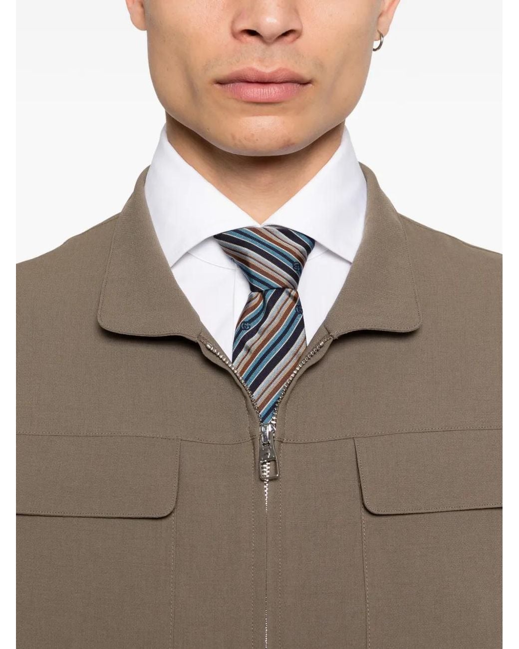 Montecore Brown Zip Patch Pocket Jacket for men