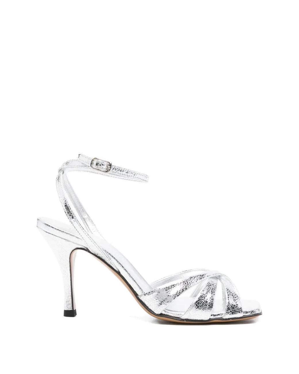Guglielmo Rotta White Abelie Twisted Leather Sandals