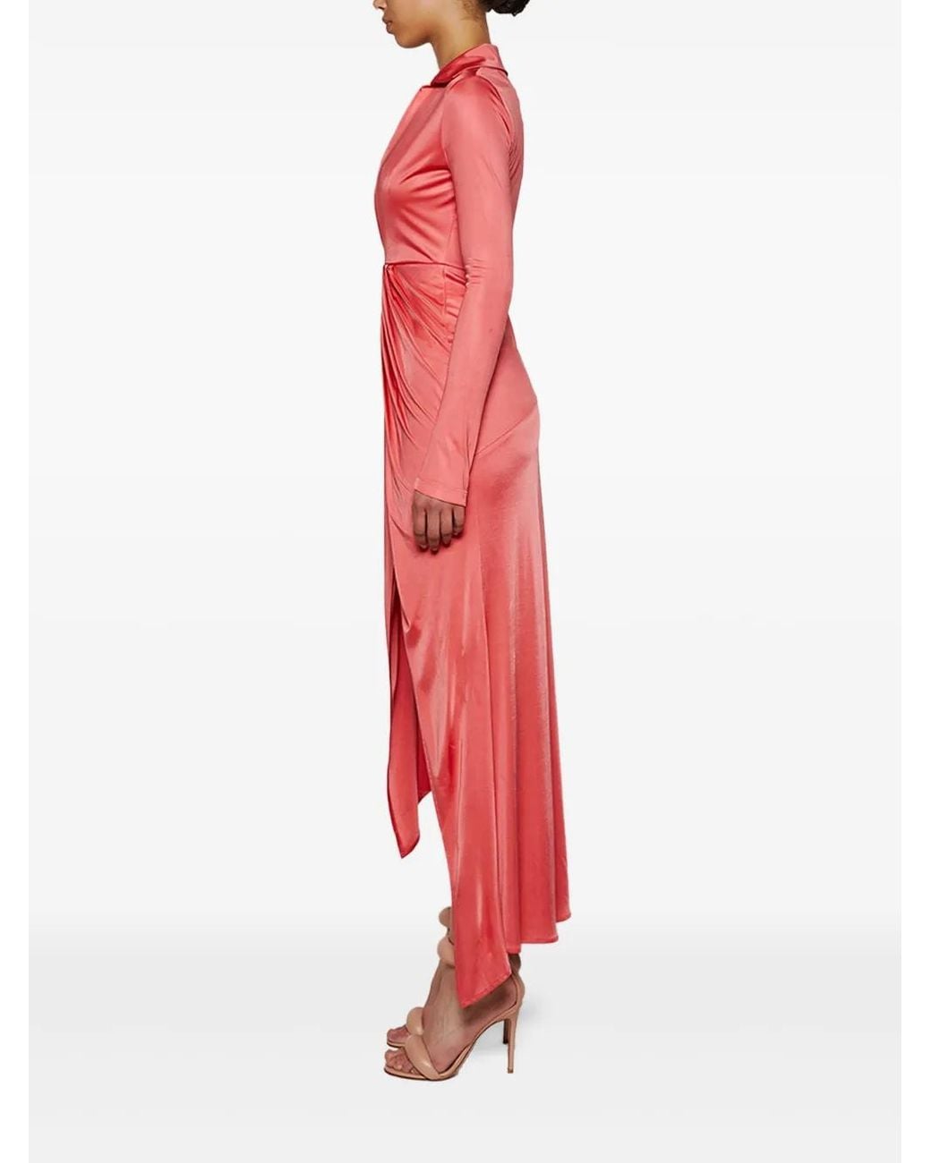 Givenchy Red Draped Midi Dress