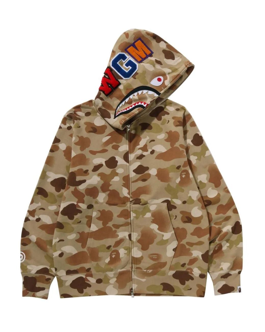 A Bathing Ape Brown Camouflage-Pattern Zip-Fastening Hoodie for men