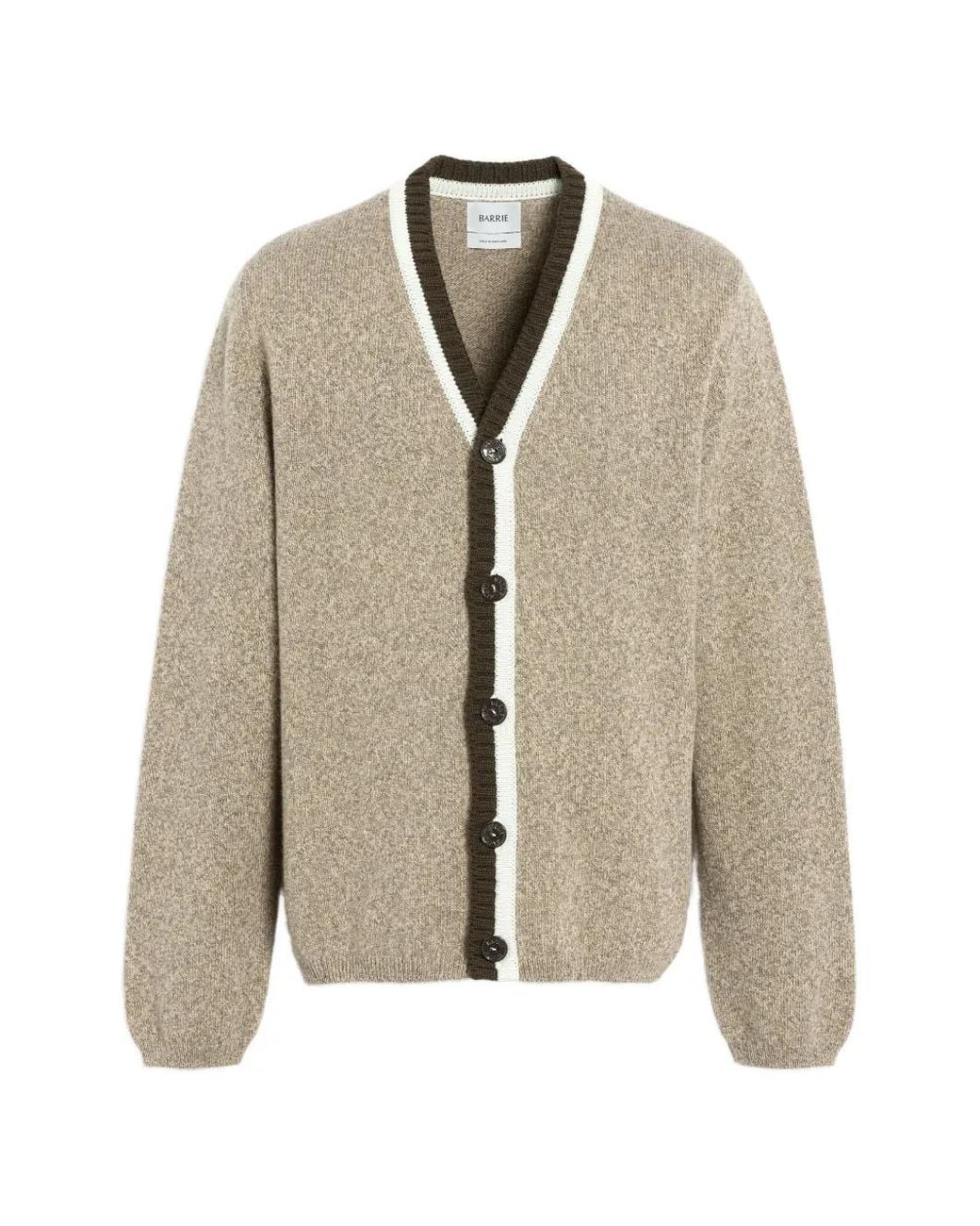 Barrie Natural V-Neck Cashmere Cardigan for men