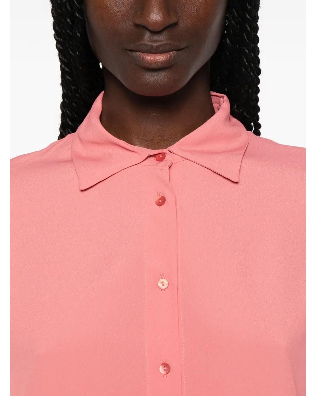 Camisa Con Botones Carla G de color Pink