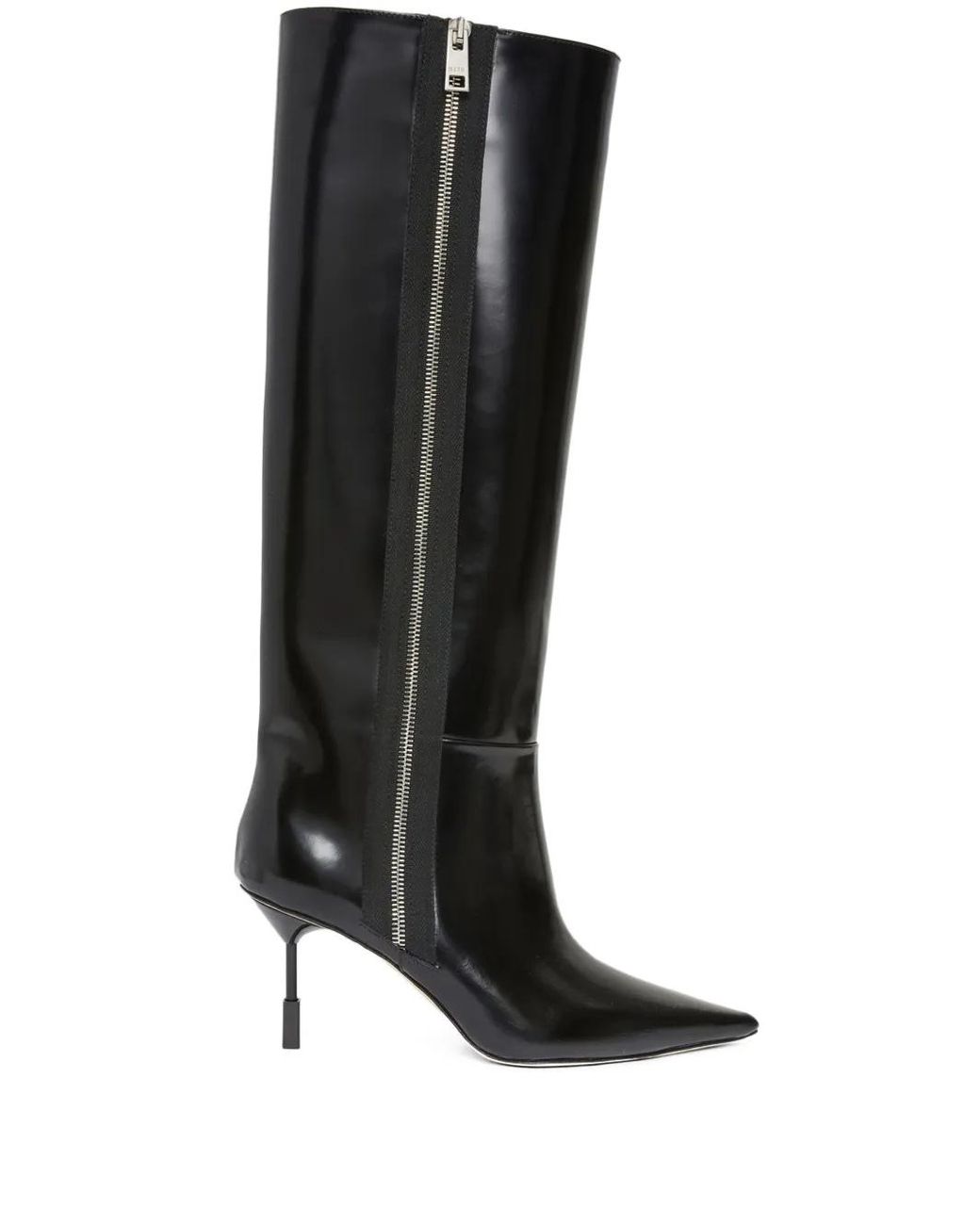 MSGM Black Pointed-Toe Leather Boots