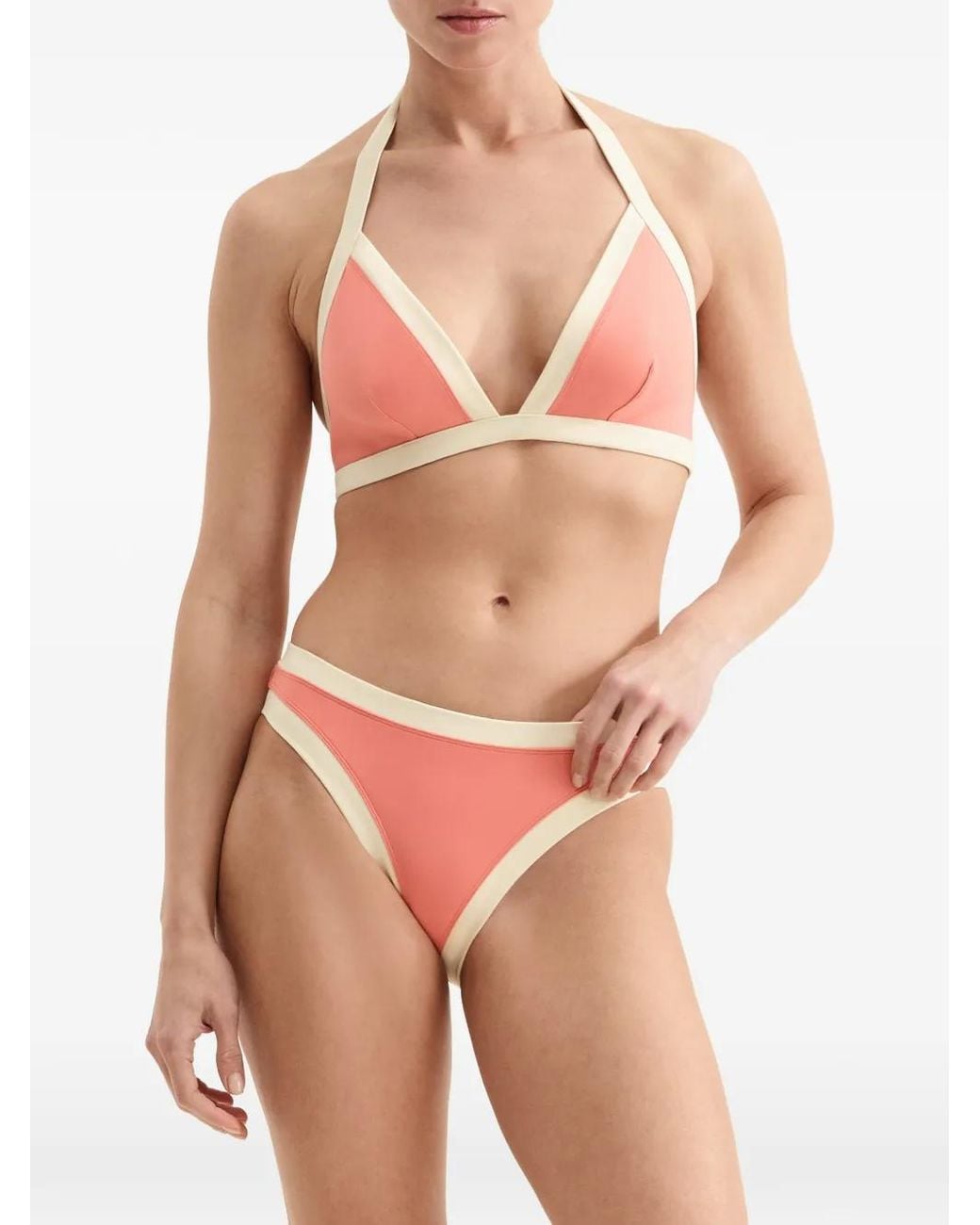 Eres Pink Calathea Trimmed Bikini Briefs
