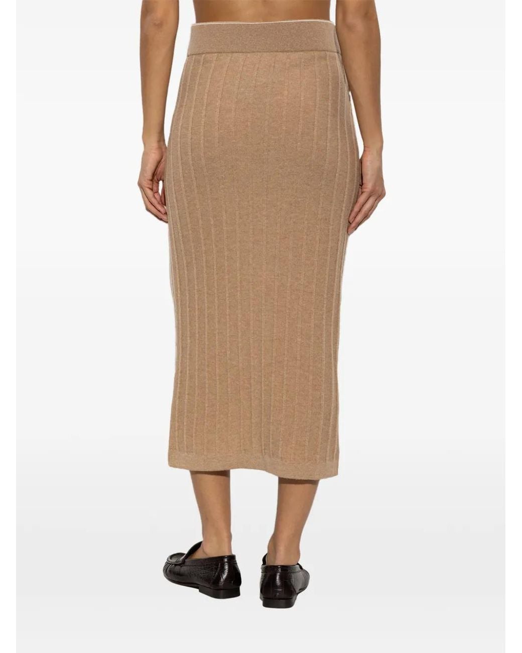 Paul & Shark Natural Ribbed-Knit Button-Down Skirt