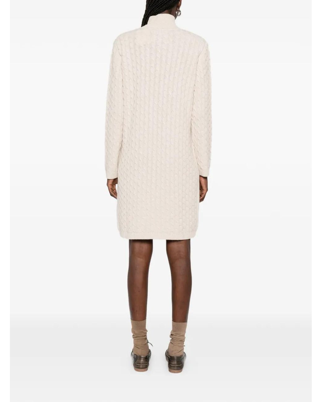 Gant White Cable-Knit Mini Dress