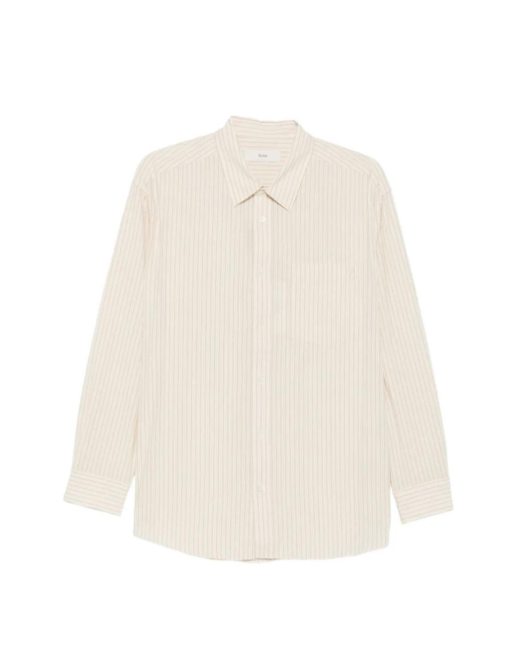 DUNST White Striped Cotton Shirt
