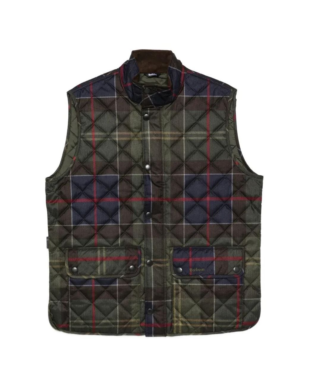 Barbour Black Tartan-Pattern Waistcoat for men