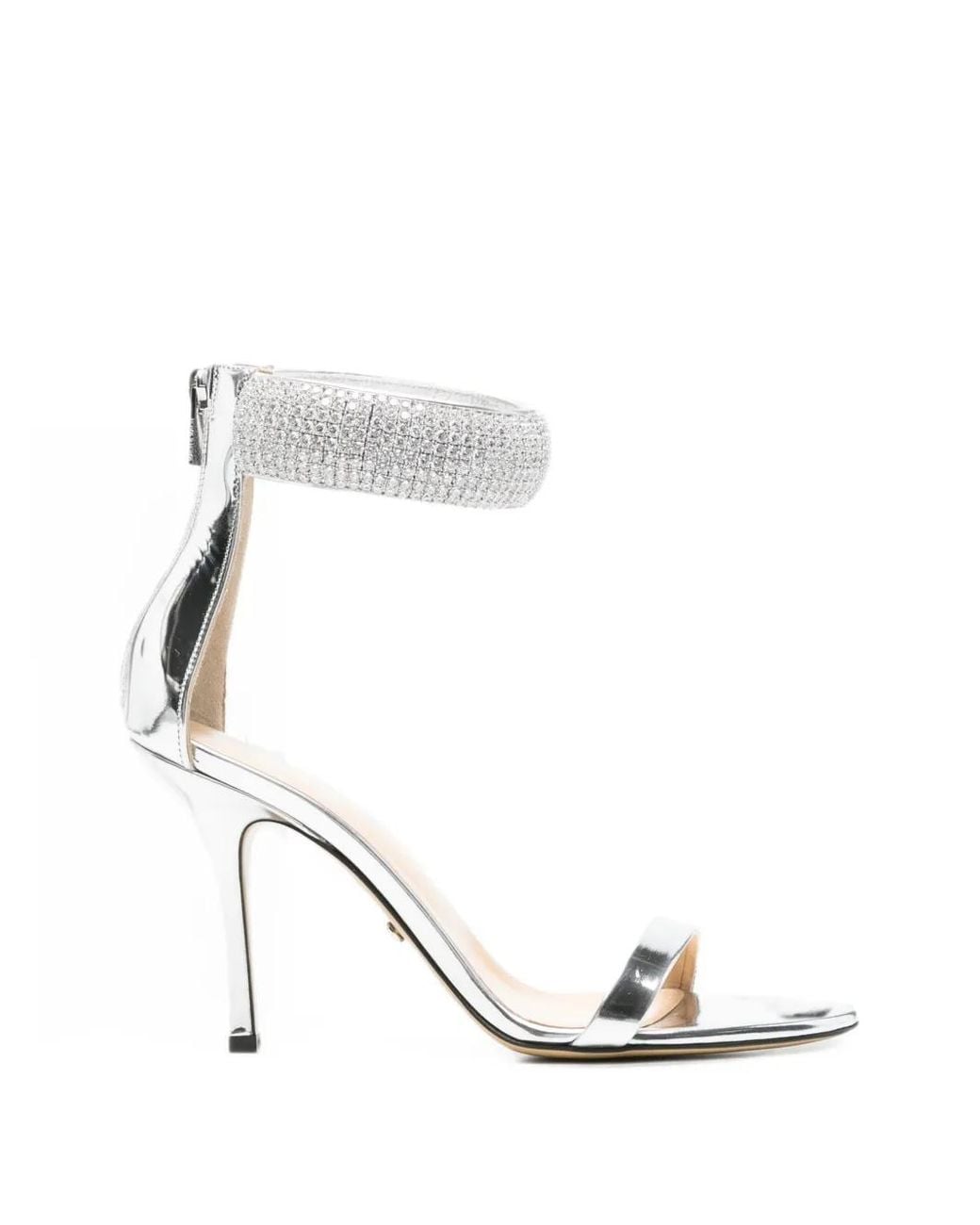 Mach & Mach White She's A Lady Heeled Sandals