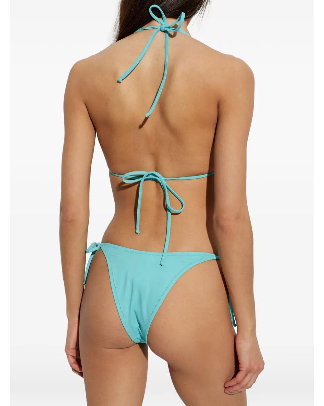 Moschino Blue Floral-Detail Bikini Bottoms