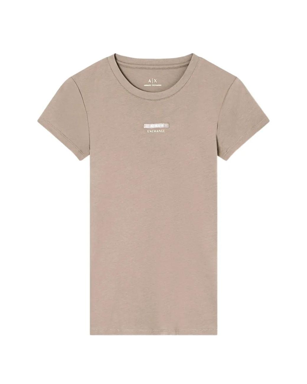 ARMANI EXCHANGE Brown Logo-Patch T-Shirt