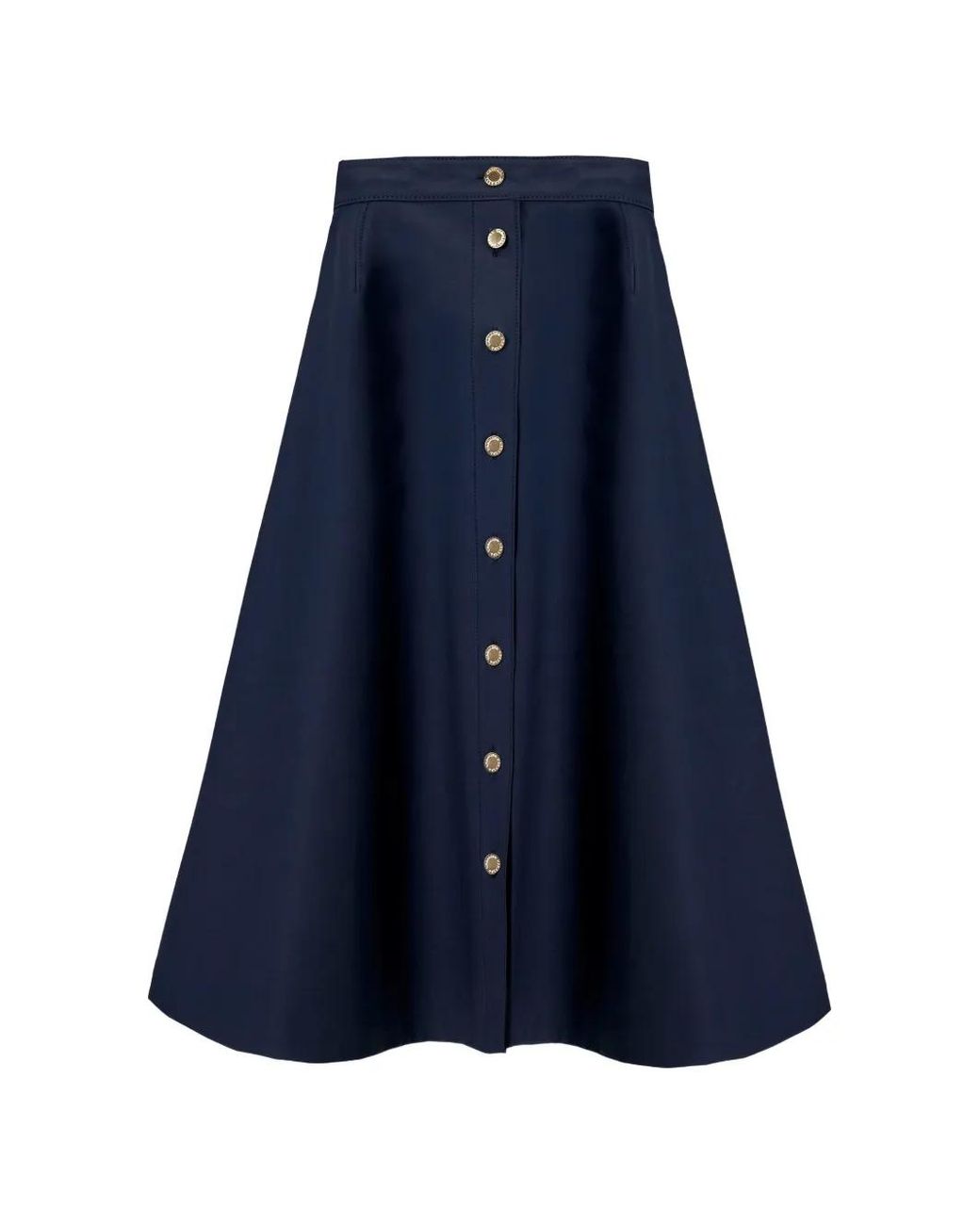 Carolina Herrera Blue Button-Front Midi Skirt